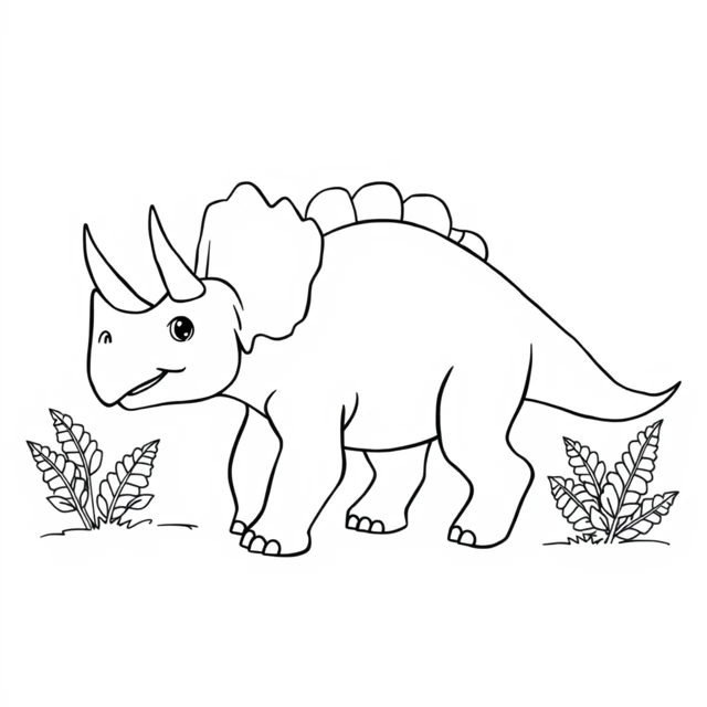 Accepted imaginary horned dinosaur with a complete tail and clearly connected limbs