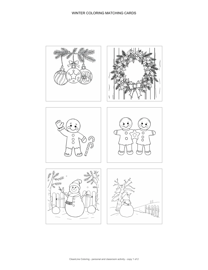 Actual first-page render of the Letter winter matching card PDF
